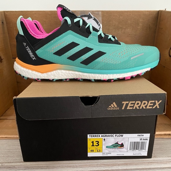 Men’s Adidas Outdoor Terrex Agravic Flow Trail Running Shoes Size 13 Mint Green - Picture 7 of 12